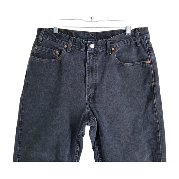 Vtg Y2K Levis 550 Black Jeans Men 36x32 Relaxed Tapered Hi Rise Canada (33x30.5) - Picture 7 of 12